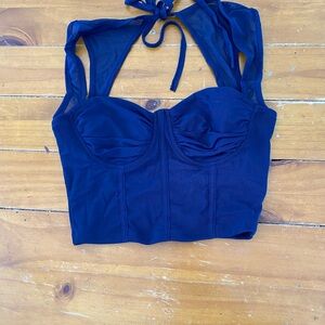 Navy/Blue Crop Top
